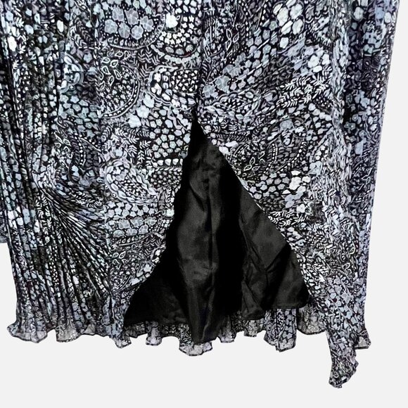 Vintage 90s Y2K Womens 2 Piece Shades of Blue Floral Paisley Top & Skirt Set M/L - Picture 6 of 16